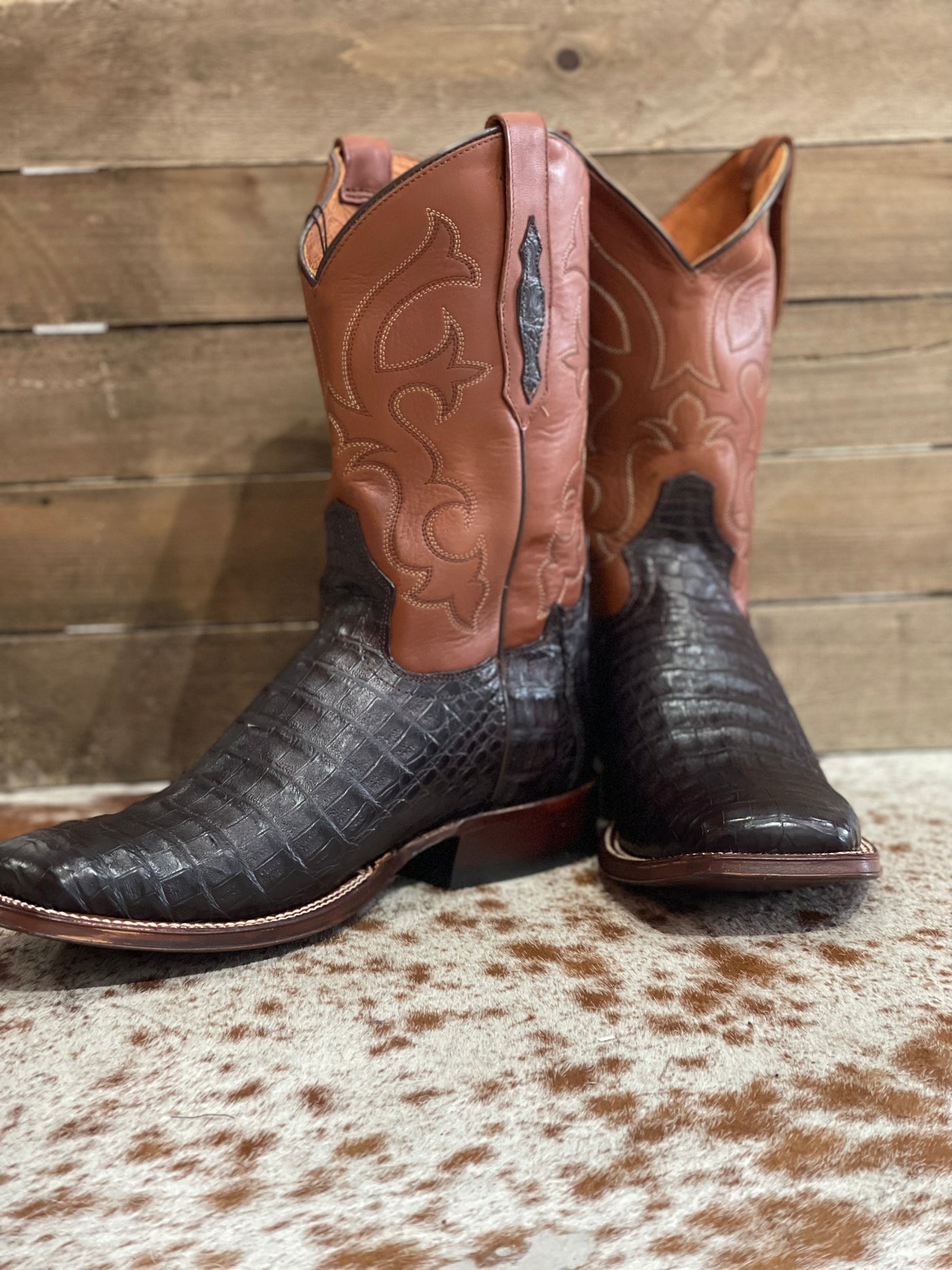 Tony Lama Cafe Burnished Caiman Belly Tail G3 Mercantile