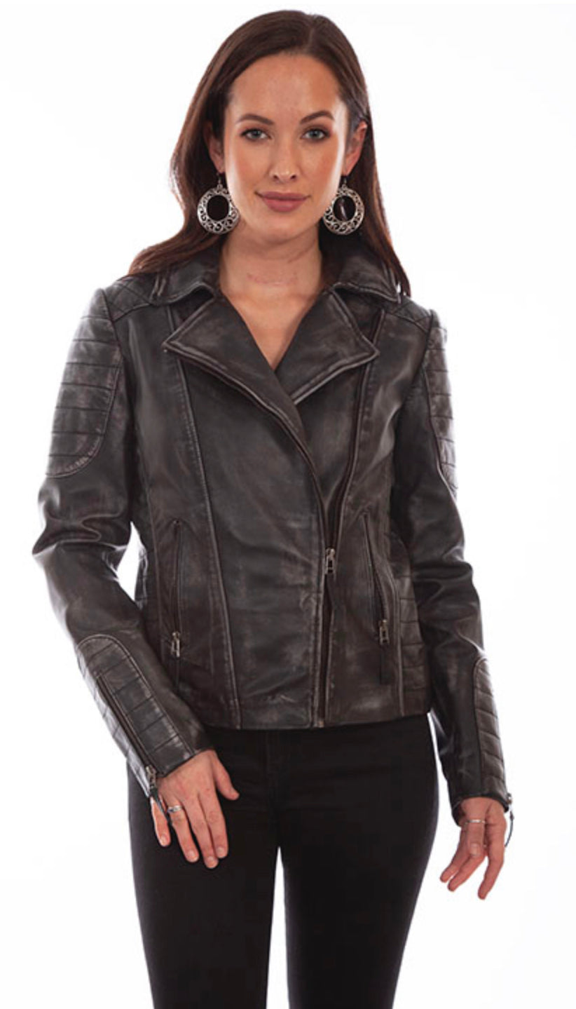 Black Leather Scully Jacket