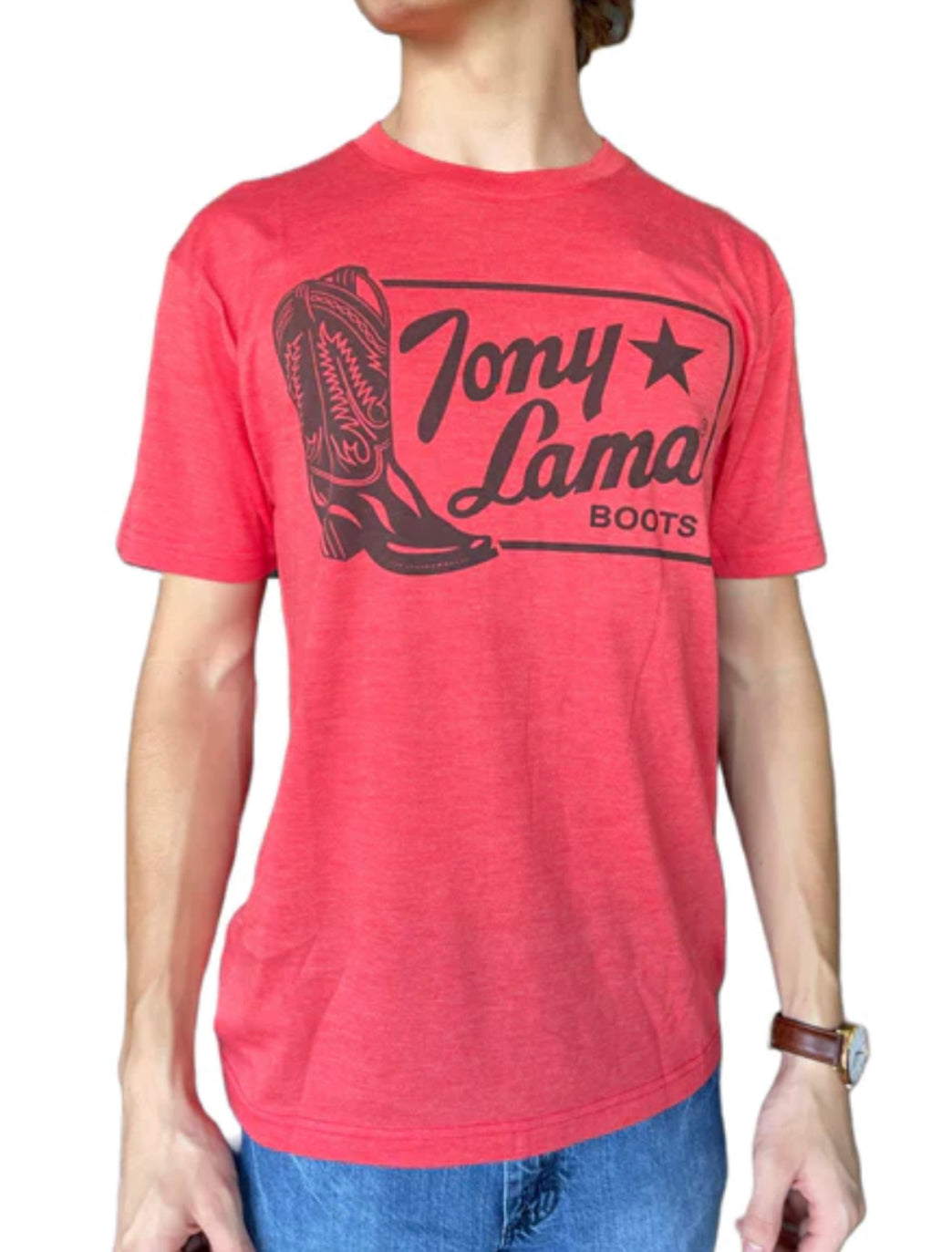 Tony Lama Heather Red Boots Graphic