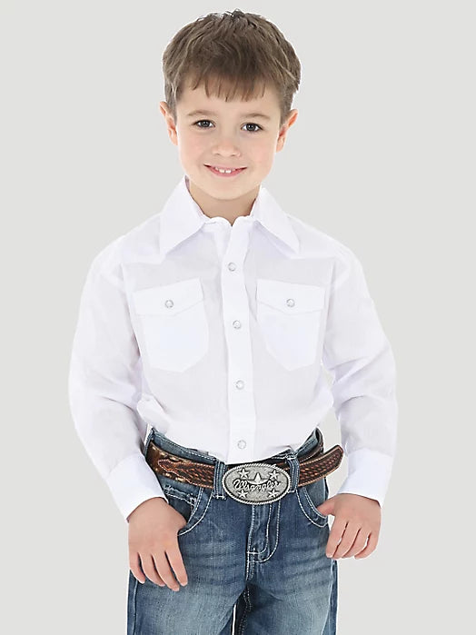 Wrangler Boy’s Long Sleeve White Button Up