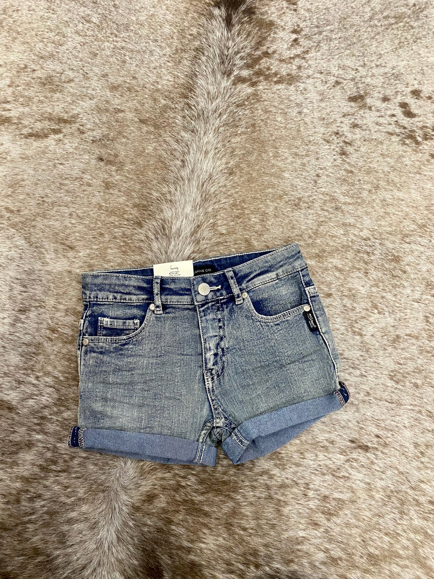 Lacy Girl Denim Bleach Washed Shorts Youth