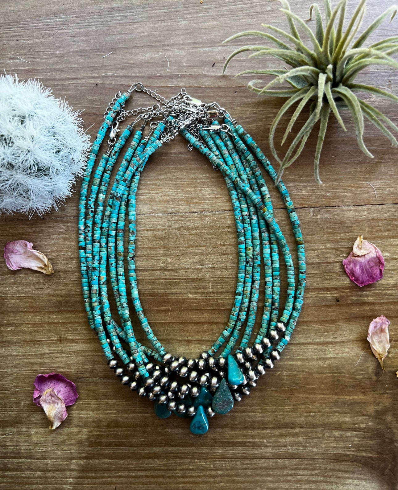 6 mm Navajo and Turquoise Choker