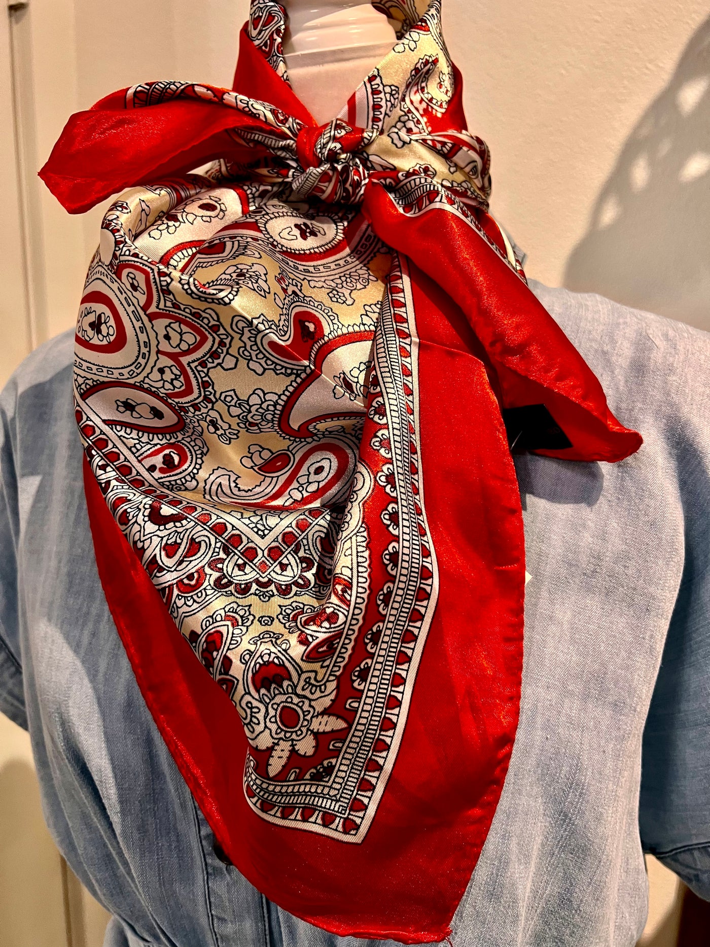 Wild Rag Red & Cream Paisley – G3 Mercantile